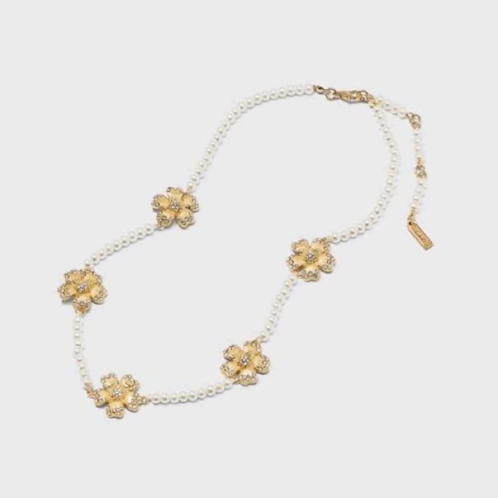 SUGARFIX by BaubleBar Gold and Pearl Butterfly Necklace - Picture 3 of 7
